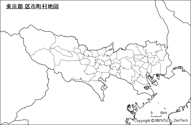 東京都 区市町村地図 旅行のとも Zentech