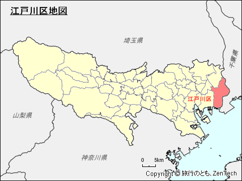 東京都東京都、江戸川区地図