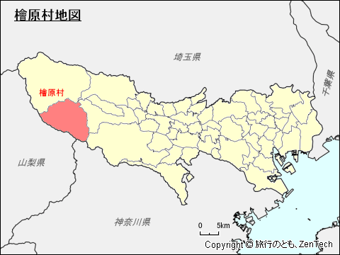 東京都檜原村地図