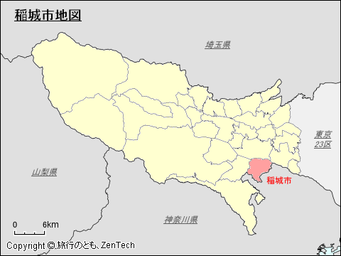 稲城市地図