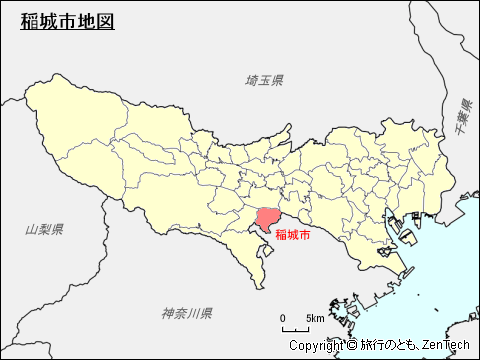 東京都稲城市地図