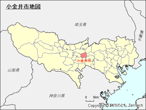 東京都小金井市地図
