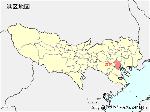 東京都東京都、港区地図