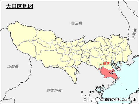 東京都東京都、大田区地図