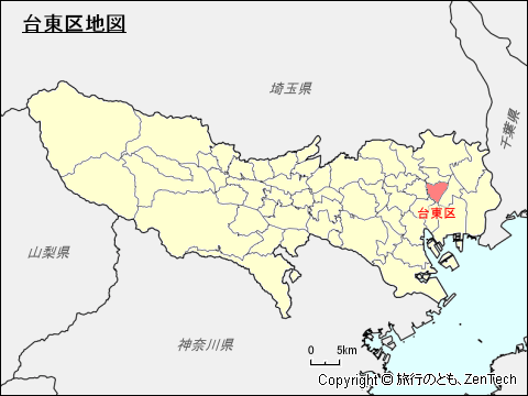 東京都東京都、台東区地図