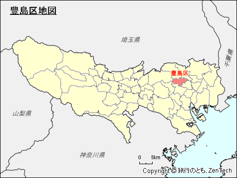 東京都東京都、豊島区地図