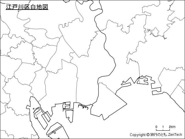 江戸川区白地図