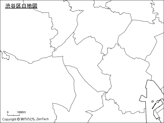 渋谷区白地図
