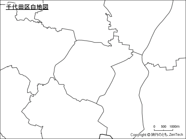 東京都千代田区白地図