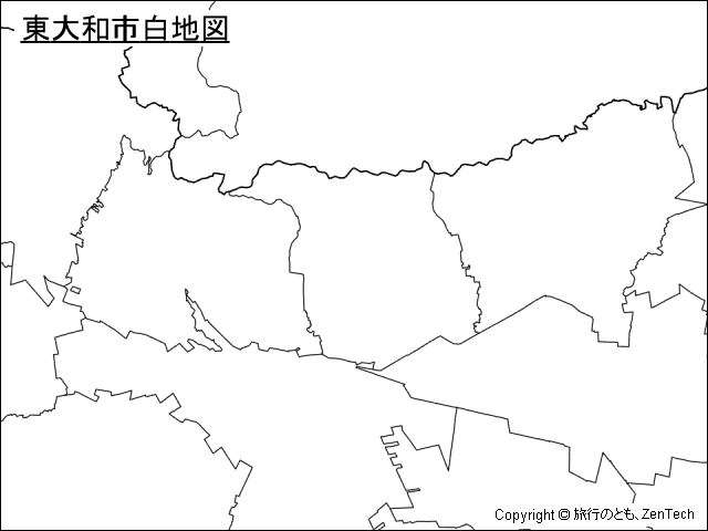 東大和市白地図