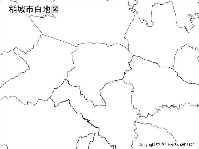 稲城市白地図