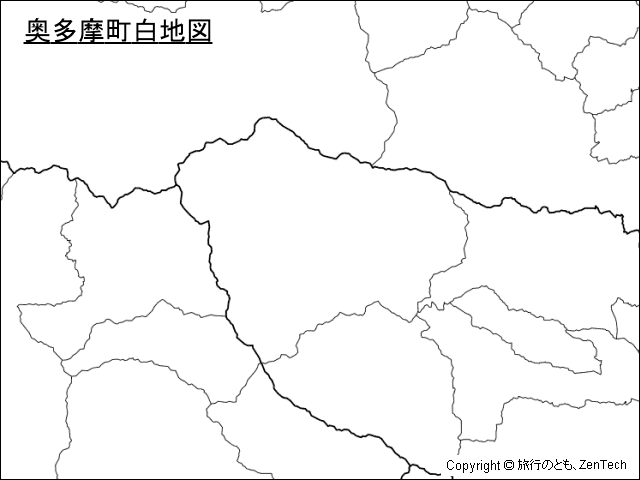 奥多摩町白地図