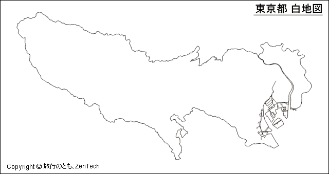東京（23区と多摩地域のみ）白地図（大サイズ）