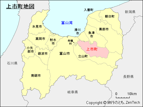 富山県上市町地図