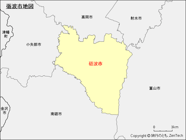 富山県 砺波市地図 旅行のとも Zentech