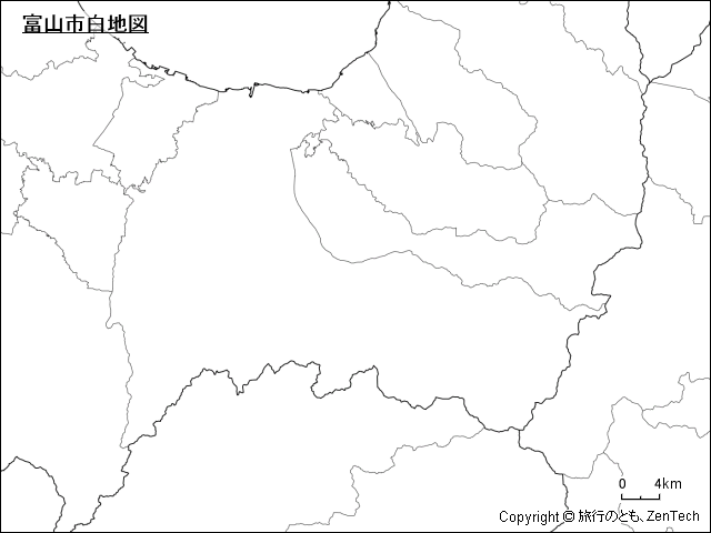 富山市白地図