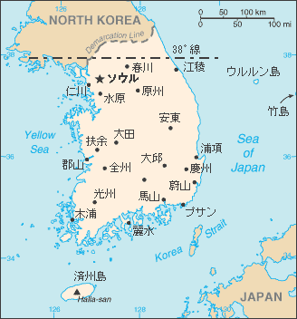 韓国地図