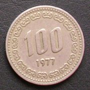 韓国 100ウォン コイン 表面