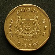シンガポール 1ドル 硬貨 裏面