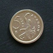 スペイン ５ペセタ コイン 表面