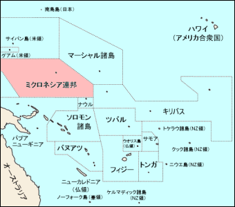 ミクロネシア連邦白地図
