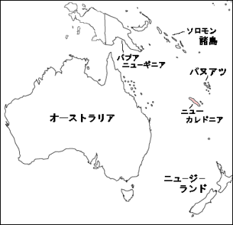 ニューカレドニア白地図