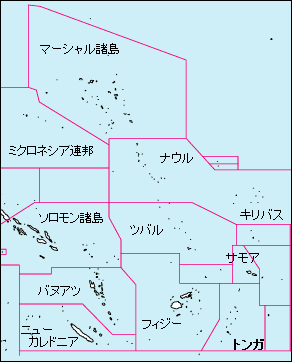 トンガ白地図