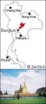 バンコク地図とワットプラケオの写真