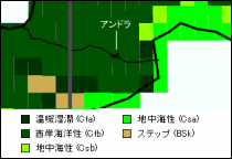 アンドラ気候区分地図