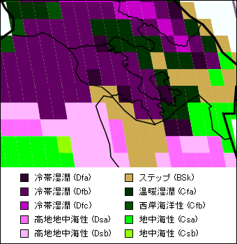 アルメニア気候区分地図 アルメニア気候区分地図