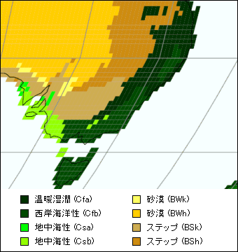 ニューサウスウェールズ州 気候区分地図