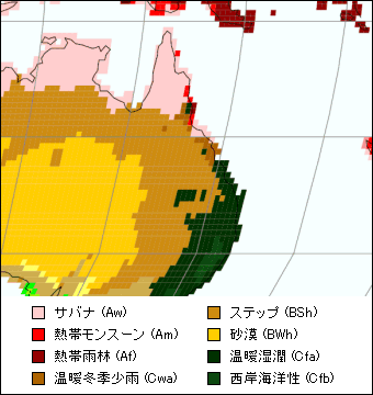 クイーンズランド州 気候区分地図