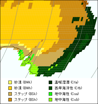 南オーストラリア州 気候区分地図