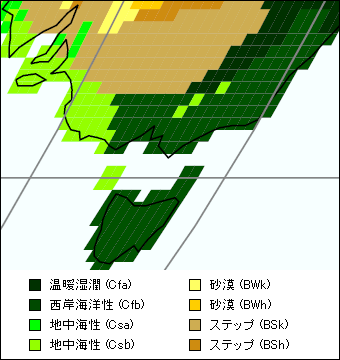 ビクトリア州 気候区分地図