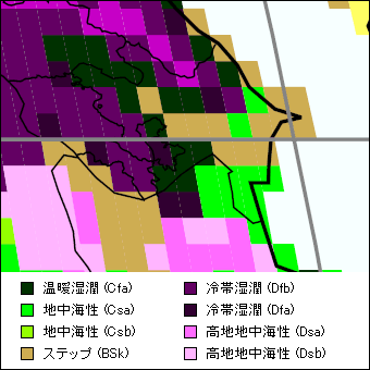 アゼルバイジャン気候区分地図