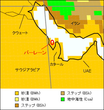 バーレーン気候区分地図