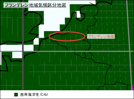 フランデレン地域気候区分地図