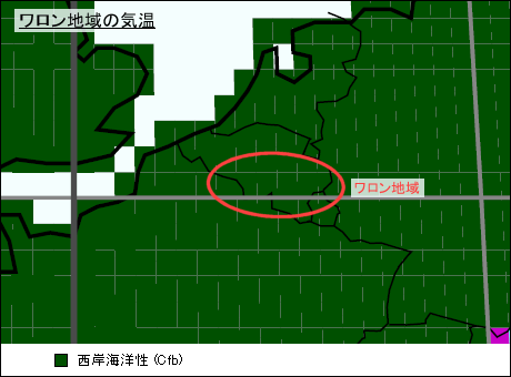 ワロン地域気候区分地図