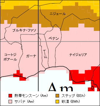 ベナン気候区分地図 ベナン気候区分地図