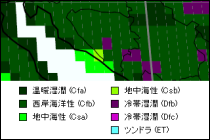 ボスニア・ヘルツェゴビナ気候区分地図