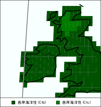 北部アイルランド気候区分地図