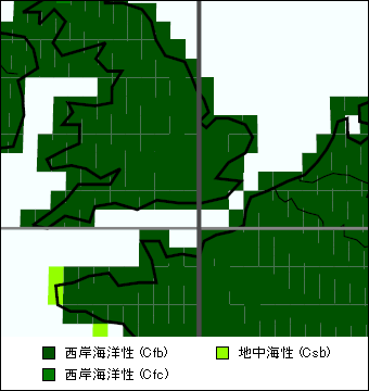 サウス・イースト・イングランド気候区分地図