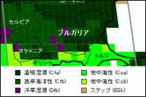 ブルガリア気候区分地図