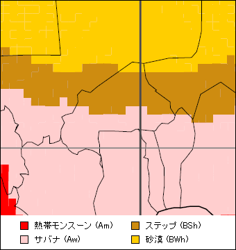 ブルキナファソ気候区分地図 ブルキナファソ気候区分地図