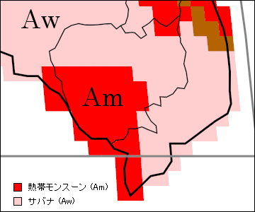 カンボジア気候区分地図