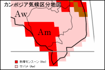 カンボジア気候区分地図