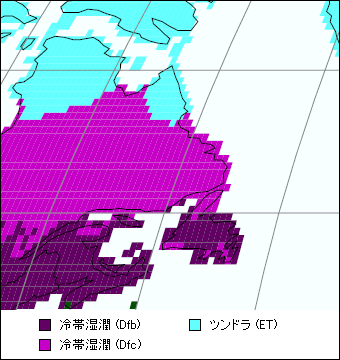 ニューファンドランド・ラブラドール州気候区分地図