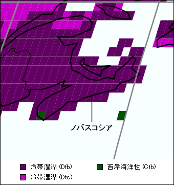 ノバスコシア州気候区分地図