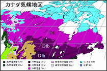 カナダ気候区分地図