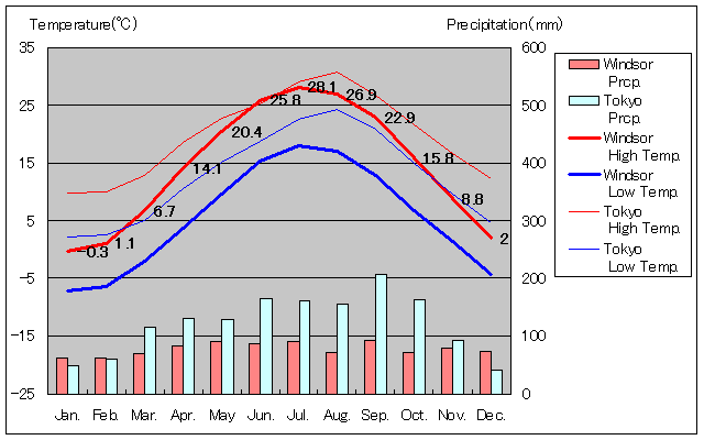 Windsor Temperature Graph